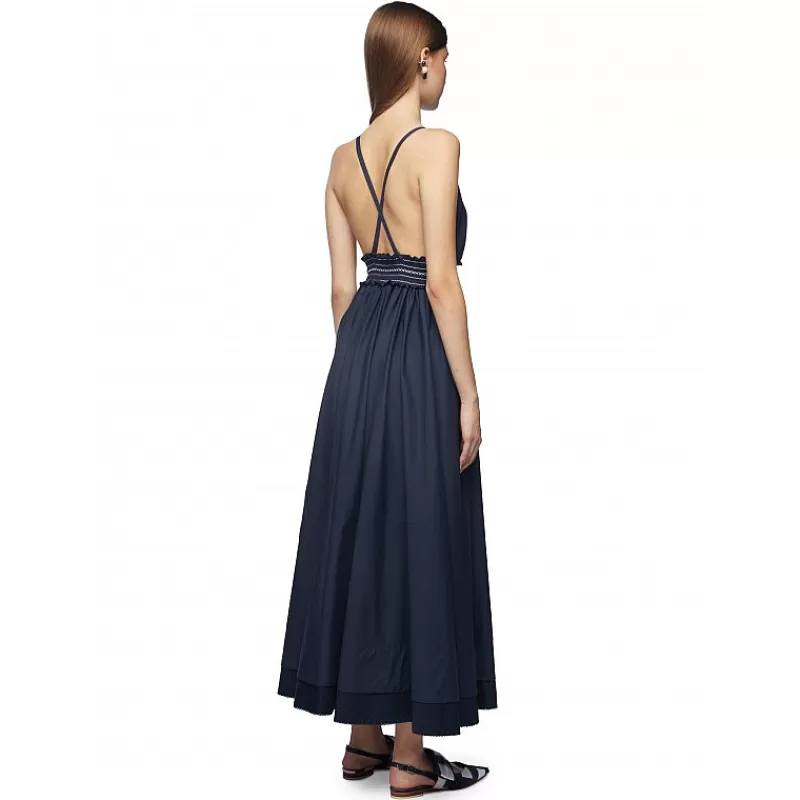 Vivetta Abito In Cotone Con Ricamo A Punto Smock Best Sale