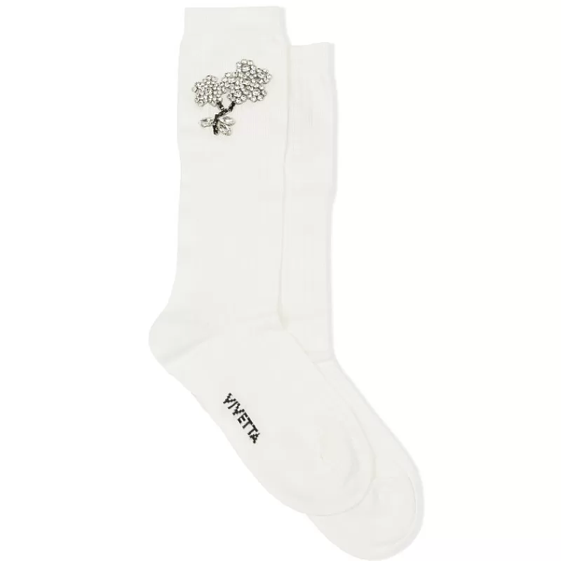 Vivetta Calze A Costine Con Applicazione Gioiello Outlet