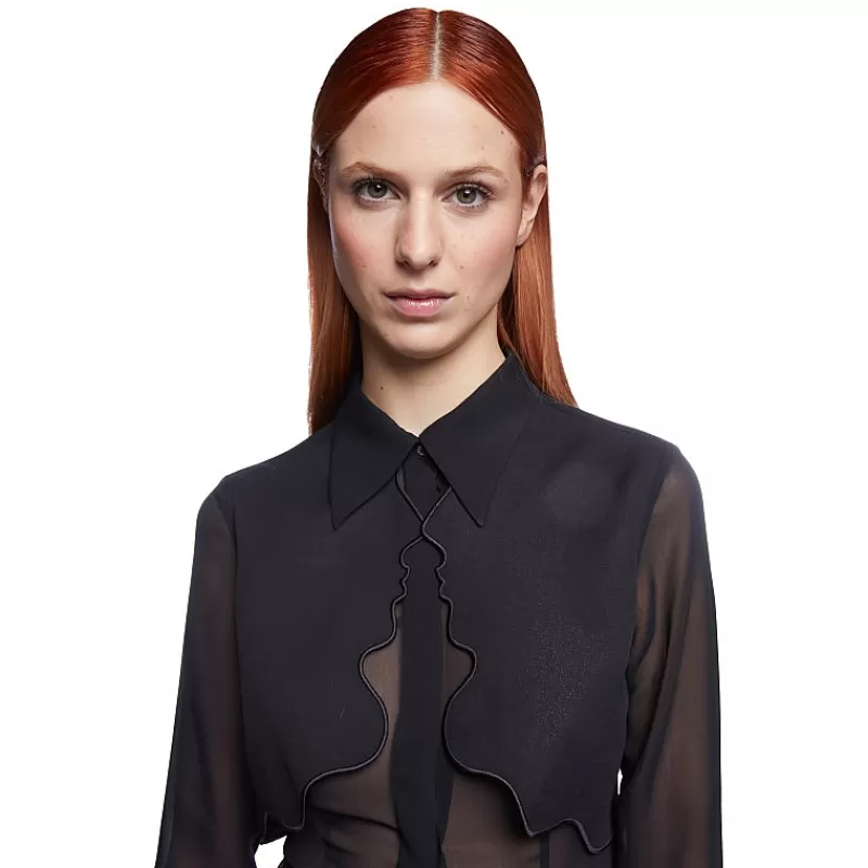 Vivetta Camicia Con Profili In Georgette Shop