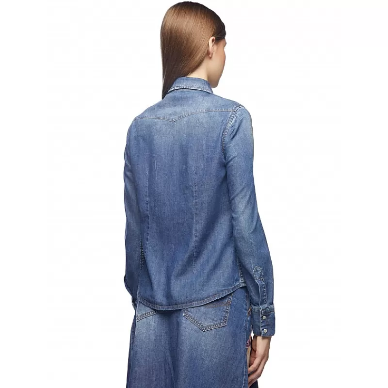 Vivetta Camicia In Denim Stampa Gatto Flash Sale