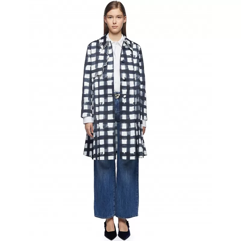 Vivetta Trench A Quadri Con Profilo Fashion